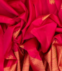 Hot Pink Handloom Kanchipuram Silk Saree With Zari Buttas