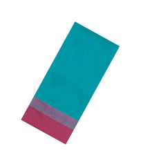 Turquoise Woven Bengal Cotton Saree With Contrast Border-BG1652