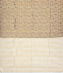 Taupe Handloom Kanchipuram Silk Saree With Meena Floral Motifs-KA15544
