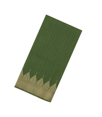 Green Printed Art Dupion Saree With Madhubani Pallu-BL5063