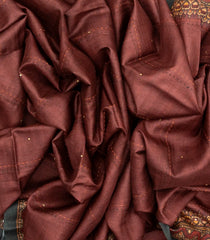 Dusty Pink Handloom Tussar Silk Saree With Printed Lord Ram Motifs-TU2688
