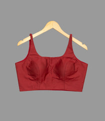 Maroon Sleeveless Princess Cut Blouse-RB5137