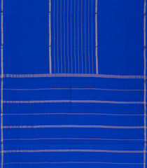 Blue Woven Mysore Crepe Pure Zari Silk Saree With Zari Stripes-MS3146