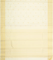 Off White Handloom Kanchipuram Silk Saree With Vairaoosi Stripes-KA16328