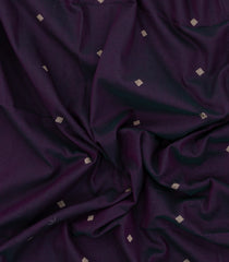 Dark Purple Handloom Bengal Cotton Saree With Diamond Buttas-BG1603