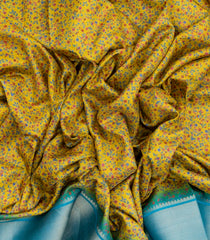 Mustard Synthetic Manipuri Silk Saree With Printed Floral Motifs-BL3899