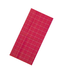Red Handloom Soft Silk Saree With Checks & Contrast Pallu-SO4556