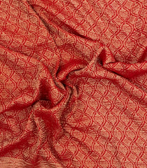 Red Woven Mysore Silk Saree With Floral Motifs-MS3511