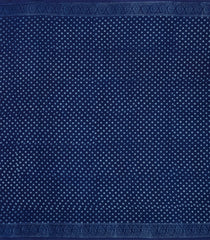 Indigo Printed Jaipur Cotton Saree With Printed Floral Motifs-JC1942