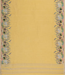 Sandal Pritned Dupion Saree With Zari Checks & Border -BL4998