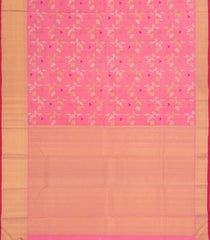 Baby Pink Handloom Kanchipuram Silk Saree With Meena Floral Motifs-KA13714
