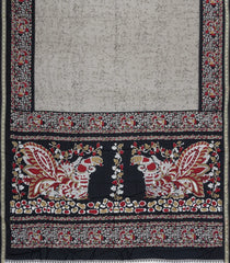 Grey Printed Synthetics Dupion Saree With Abstract Motifs-BL5210