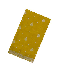 Mustard Woven Synthetic Blended Tissue Saree With Embroidered Motifs-EN2025