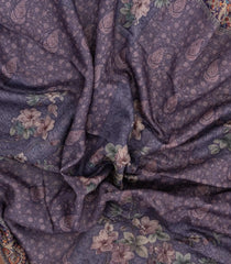 Lilac Woven Art Chanderi Saree With Printed Paisley Motifs