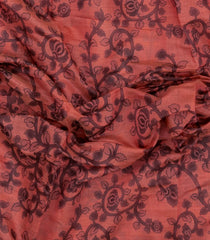 Peach Printed Art Chanderi Cotton Saree With Zari Border-SY0470