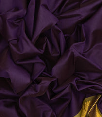 Dark Violet Handloom 9 Yards Silk Cotton Saree With Contrast Pallu-SC3745