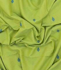 Light Green Handloom Bengal Cotton Saree With Floral Buttas-BG1594