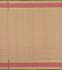 Beige Handloom Silk Cotton Saree With Checks-SC4229
