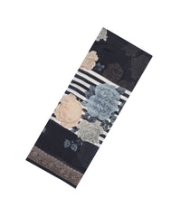 Black Printed Chanderi Cotton Saree With Zari Border-CC1693