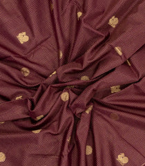 Maroon Handloom Soft Silk Cotton Saree With Zari Checks & Buttas-SC4537