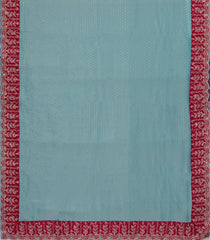 Cyan Woven Synthetic Blended Tissue Saree With Embroidered Border-EN2003