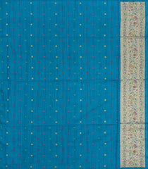 Cyan Woven Art Dupion Saree With Meena Floral Border-BL5949