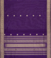 Purple Handloom Silk Cotton Saree With Buttas-SC4331