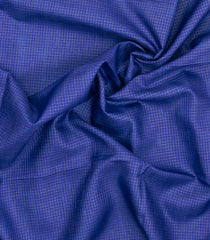 Indigo Printed Synthetic Tussar Silk Saree With Zari Checks & Contrast Pallu-SY0384