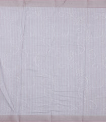White Printed Synthetic Linen Saree With Floral Motifs-SY0217