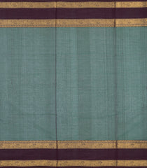 Bottle Green Handloom Silk Cotton Saree With Zari Buttas-SC4830