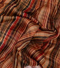 Crimson Woven Pure Organza Silk Saree With Printed Motifs-PS0593
