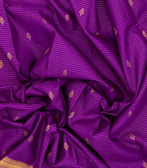 Purple Handloom Kanchipuram Silk Saree With Zari Buttas & Stripes-KA14148