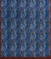 Navy Blue Printed Crepe Silk Saree With Abstract Motifs-PS0926