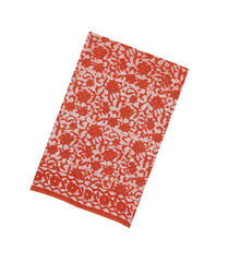 Rust Printed Jaipur Cotton Saree With Floral Motifs-JC1615