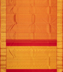 Red Handloom Kanchipuram Silk Saree With Rudaraksham Zari Motifs-KA16809
