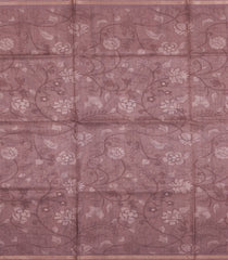 Taupe Printed Synthetic Dupion Saree With Contrast Border-SY0279