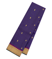 Navy Blue Handloom Kanchipuram Silk Saree With Vairaoosi & Buttas-KA15521