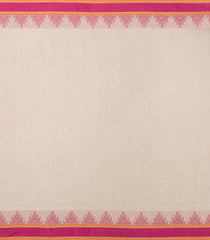 Taupe Handwoven Bengal Cotton Saree With Diamond Buttas-BG1517