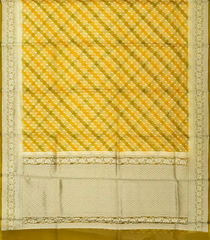 Mustard Handloom Banarasi Organza Silk Saree With Floral Motifs-BE1399