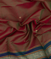 Crimson Handloom Silk Cotton Saree With Diamond Buttas-SC4395