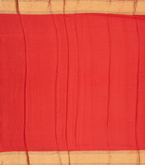 Red Mysore Crepe Silk Saree With Peacock Floral Motifs-MS3107