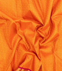 Orange Handloom Korvai Kanchipuram Silk Saree With Zari Motifs-KA15353