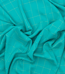 Turquoise Woven Mysore Silk Saree With Pure Zari Checks-MS3256