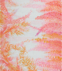 Off White Printed Synthetic Linen Saree With Abstract Motifs-SY0154