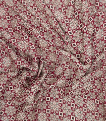 Crimson Printed Modal Silk Saree With Zari Pallu-PS0738