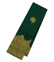 Dark Green Handloom Kanchipuram Silk Saree With Floral Zari Buttas-KA14051