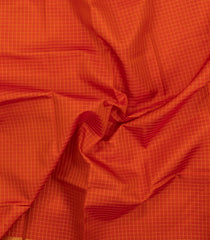 Red Handloom Kanchipuram Silk Saree With Zari Checks-KA16149