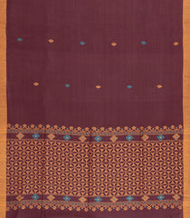 Brown Woven Tussar Silk Saree With Buttas & Contrast Border-TU3473