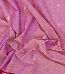 BubbleGum Pink Handloom Silk Cotton Saree With Gandaberunda Buttas-SC3964