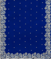 Blue Woven Synthetic Blended Saree With Embroidered Motifs-EN1991